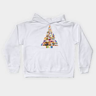 Merry Christmas Books Tree for library Kids Hoodie